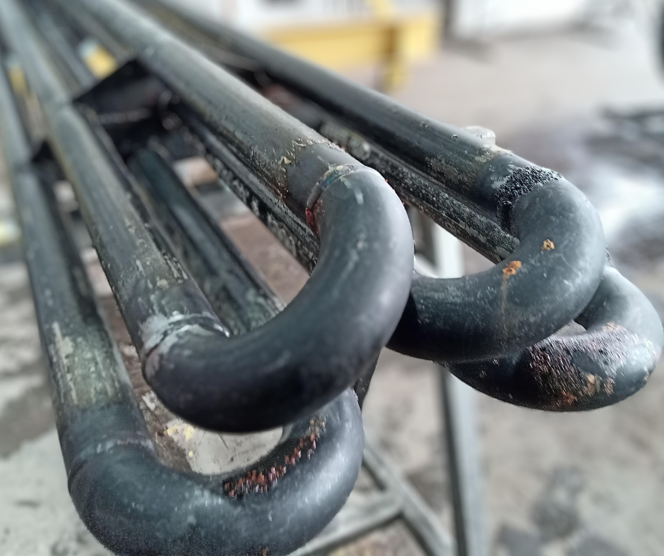 Detail of line heater coil head