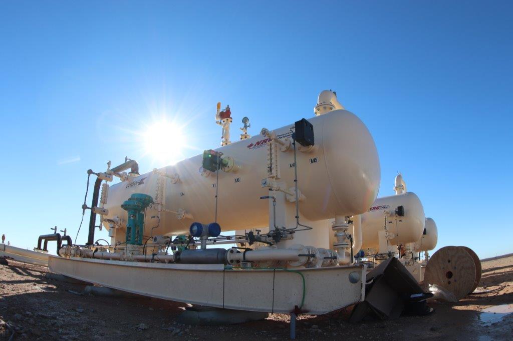 Pressure vessel skid in shop